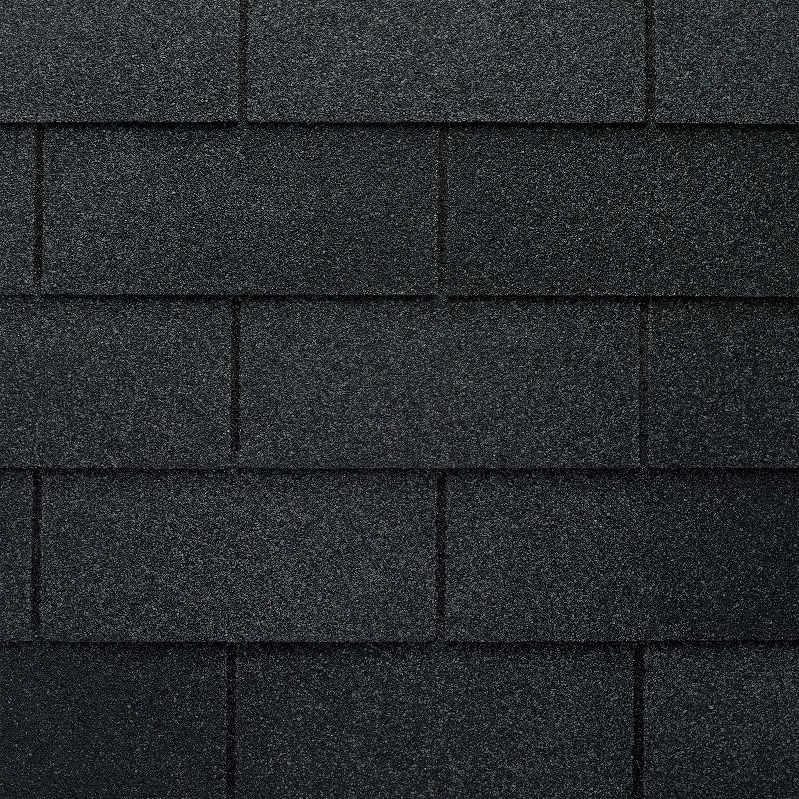 Close up photo of GAF's Marquis WeatherMax Charcoal shingle swatch