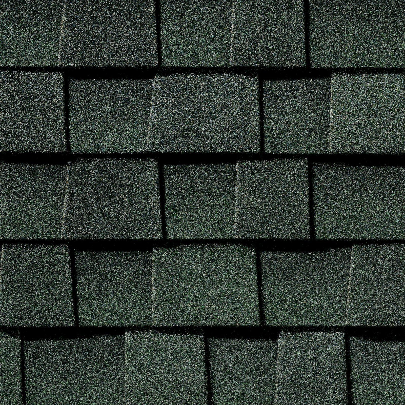 Close up photo of GAF's Timberline Natural Shadow Hunter Green shingle swatch