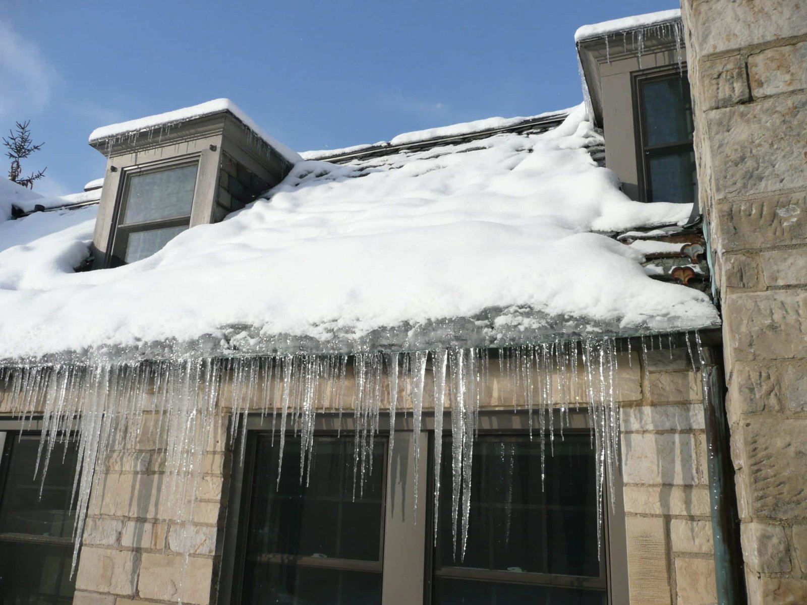 Ice Dam On Slate Roof