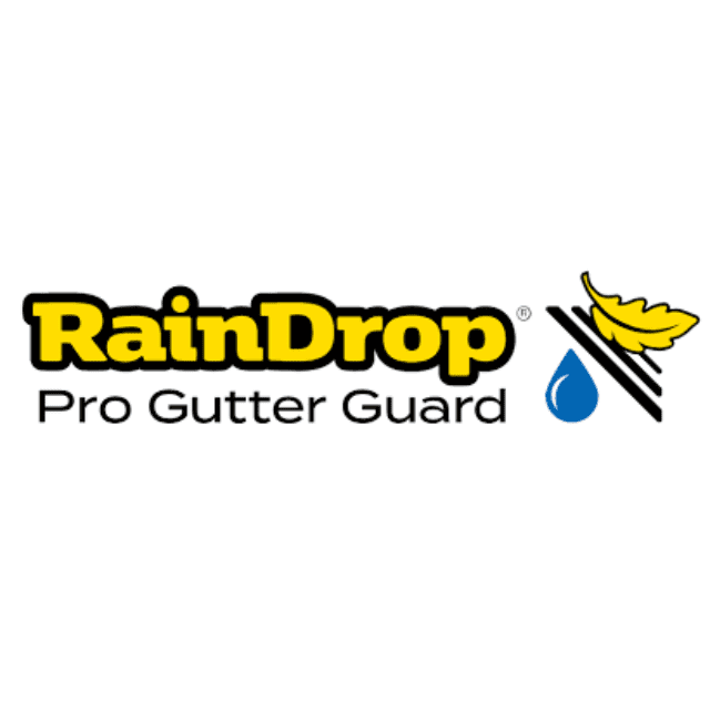 Raindrop gutter brands logo
