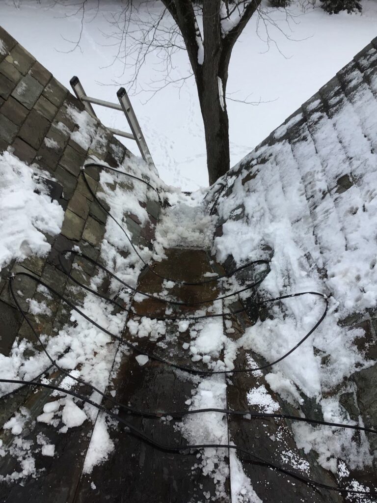 Heating cable installation and ice dam removal
