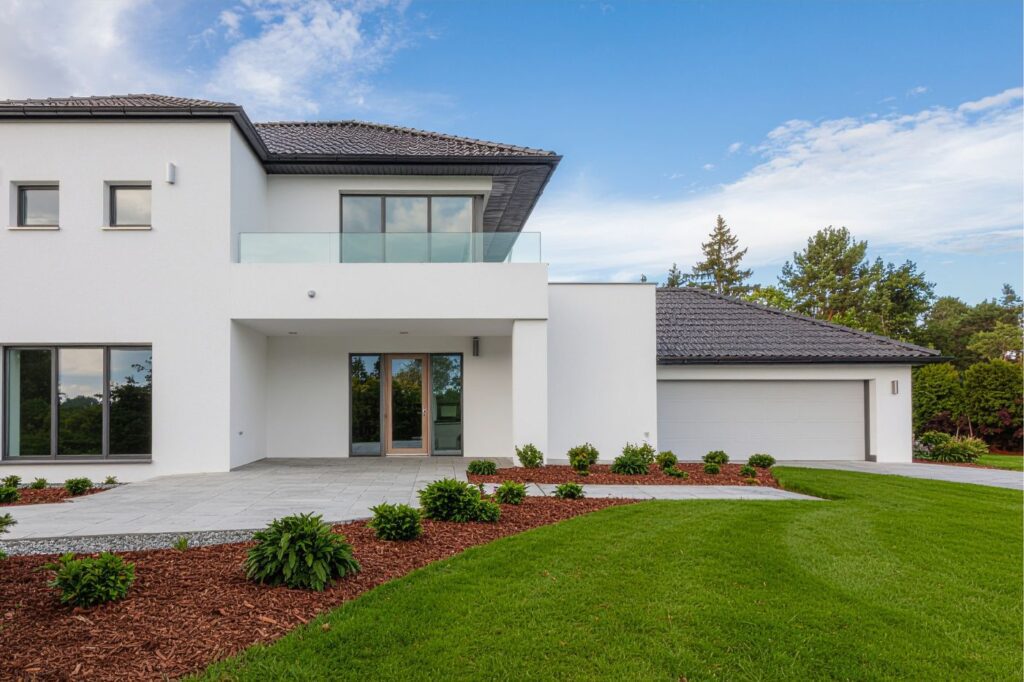 contemporary style house with concrete roof