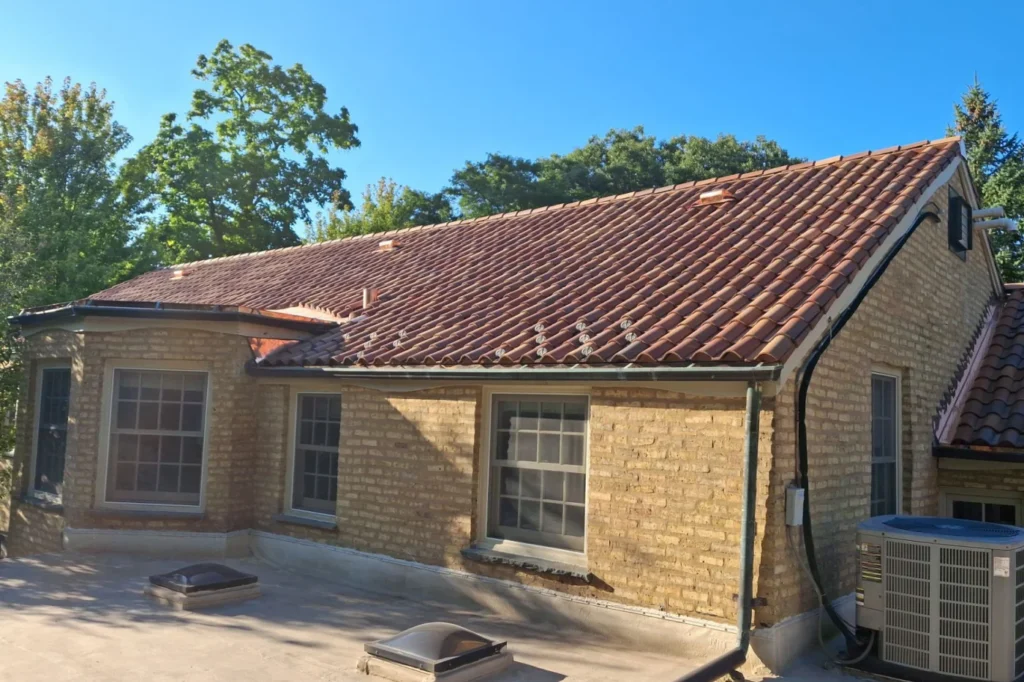 mediterranean house with spanish barrel tile roof
