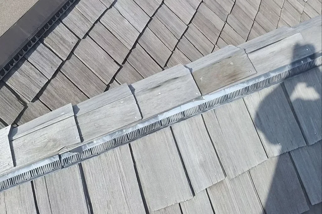 ridge vent on cedar shake roof